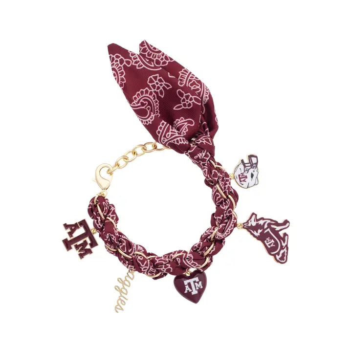 Texas A&M Bandana Charm Bracelet