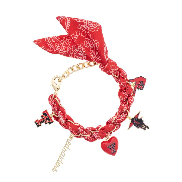 Texas Tech Bandana Charm Bracelet