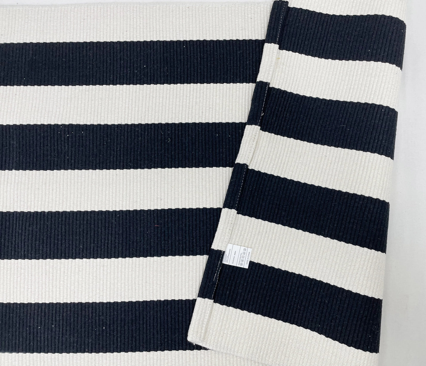 Woven Bold Striped Cotton Blend Small Area Rug