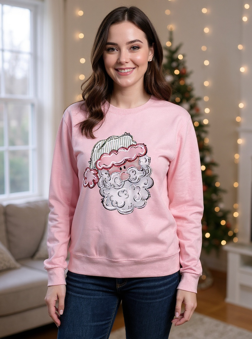 Pink Santa Sweatshirt