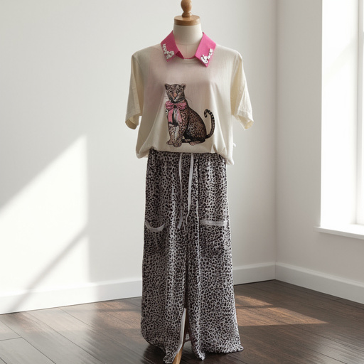 Leopard Pink Bow T-shirt
