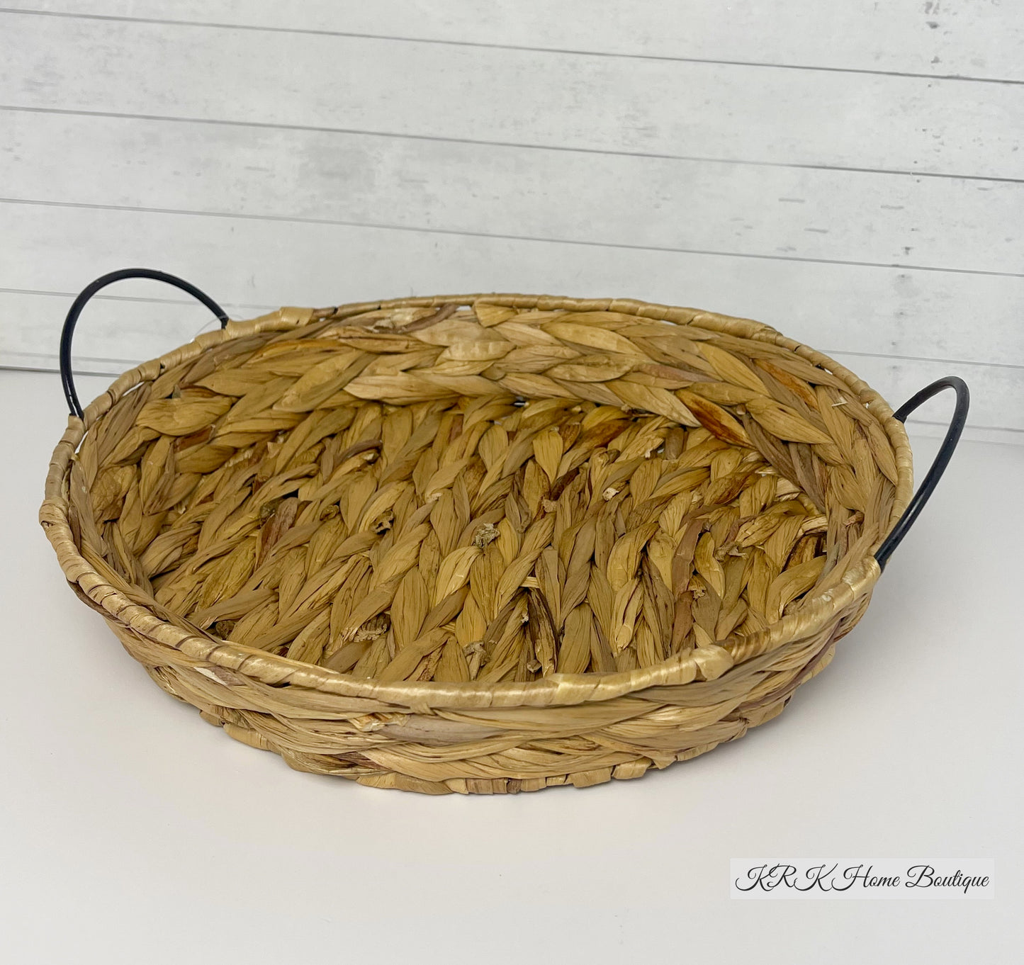 Natural Fiber Woven Round Tray