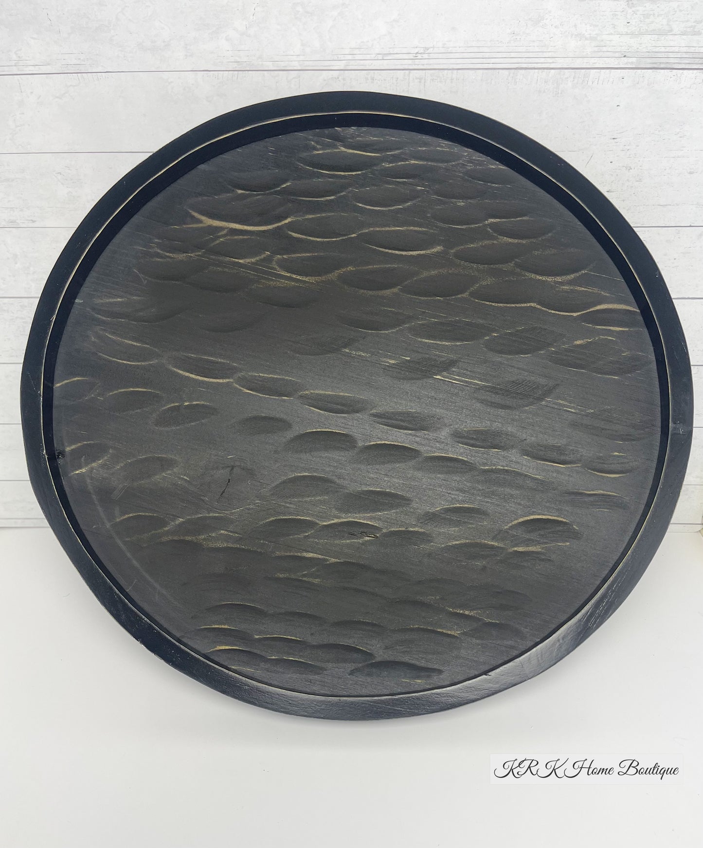 Wood Round Tray (Tray) Black