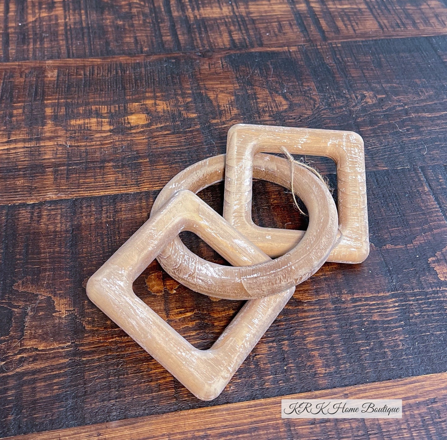 Wood Link Chain (Sqre/Crcle) Natural
