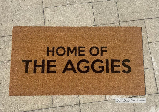 Home of the Aggies Door Mat