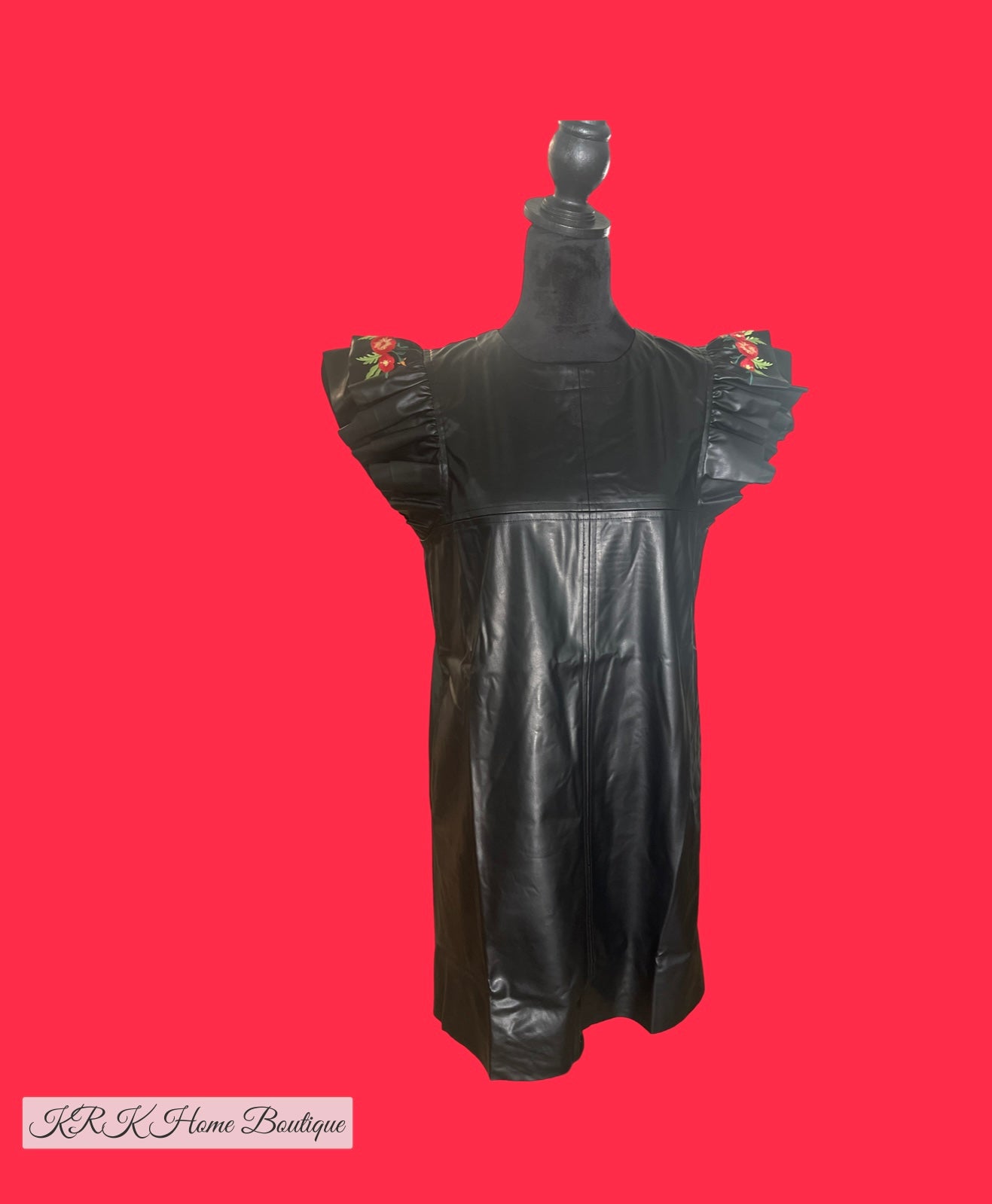 Leather Shift Mini Dress