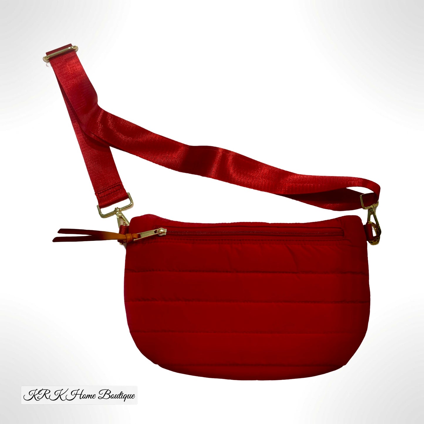 Sling Bag -Addison Quilted Nylon Waist Maroon