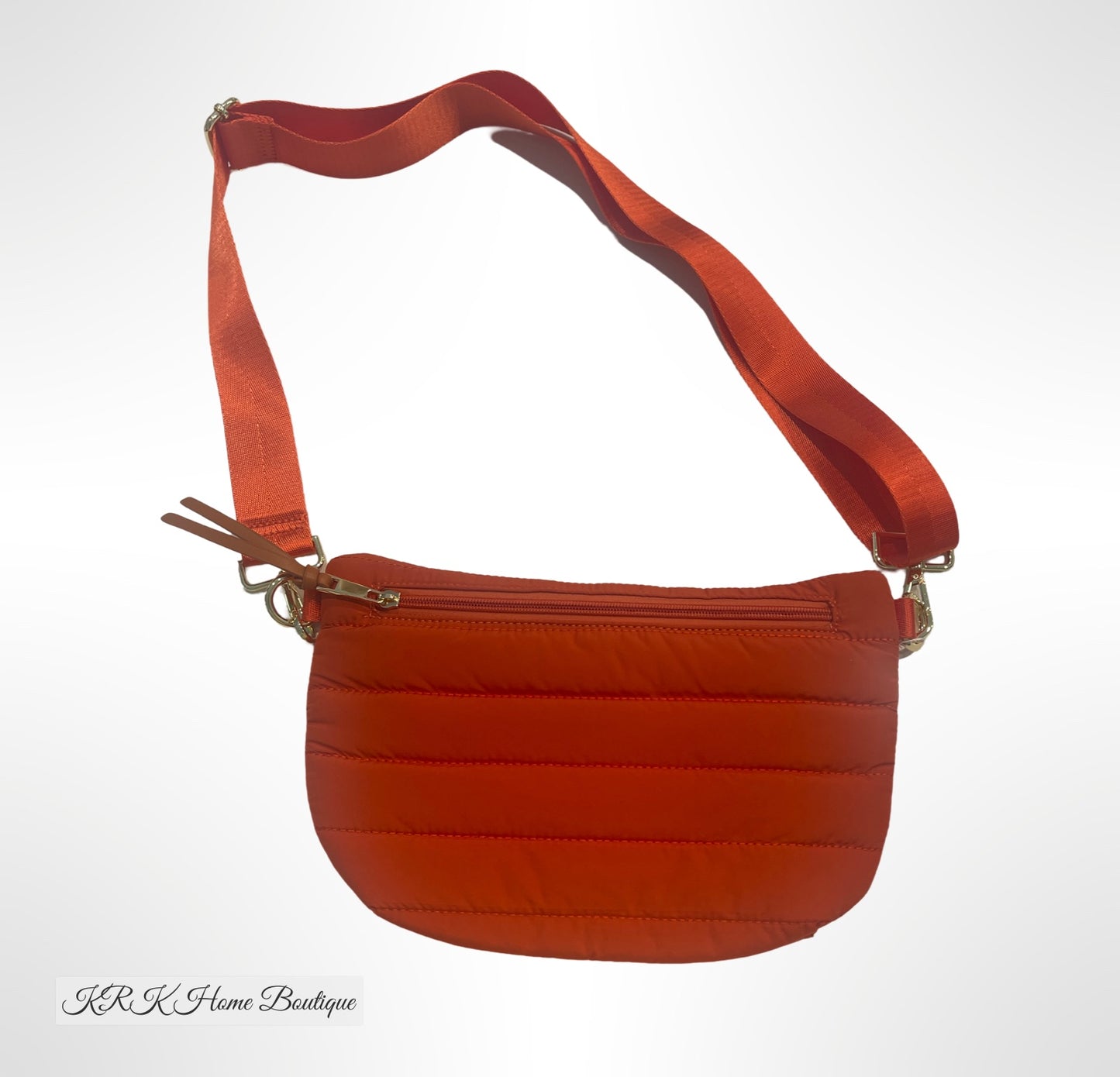 Sling Bag -Addison Quilted Nylon Waist Orange