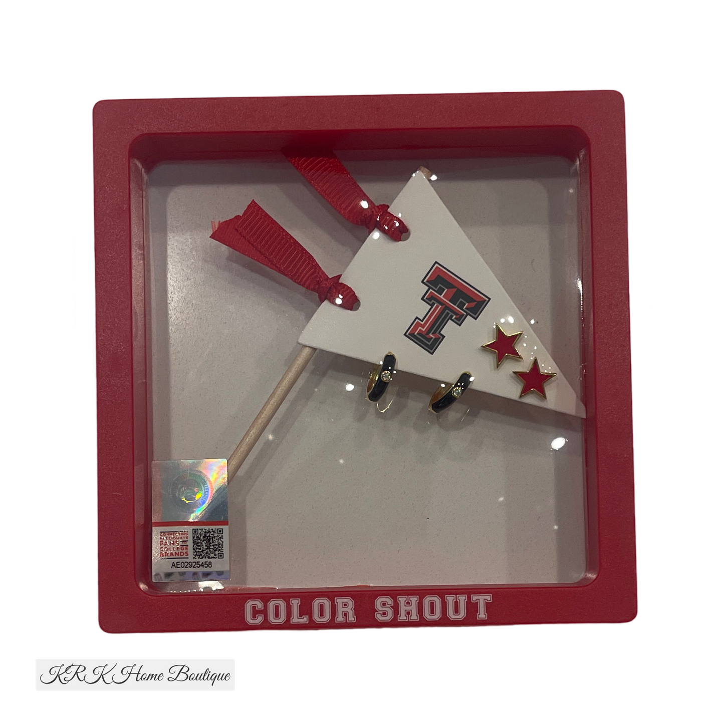 College: Pennant Pair Earring Set Texas Tech