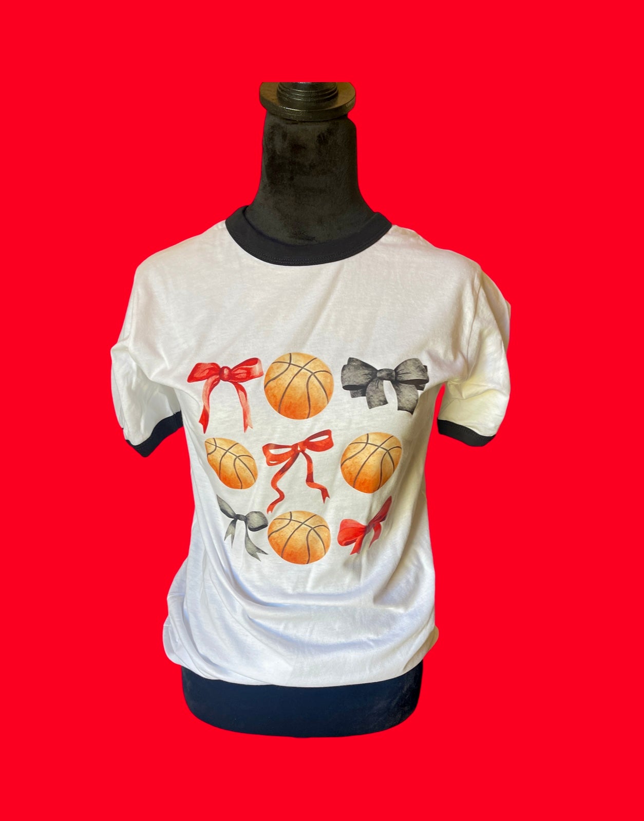 Red/black Basketball Ringer T-shirt