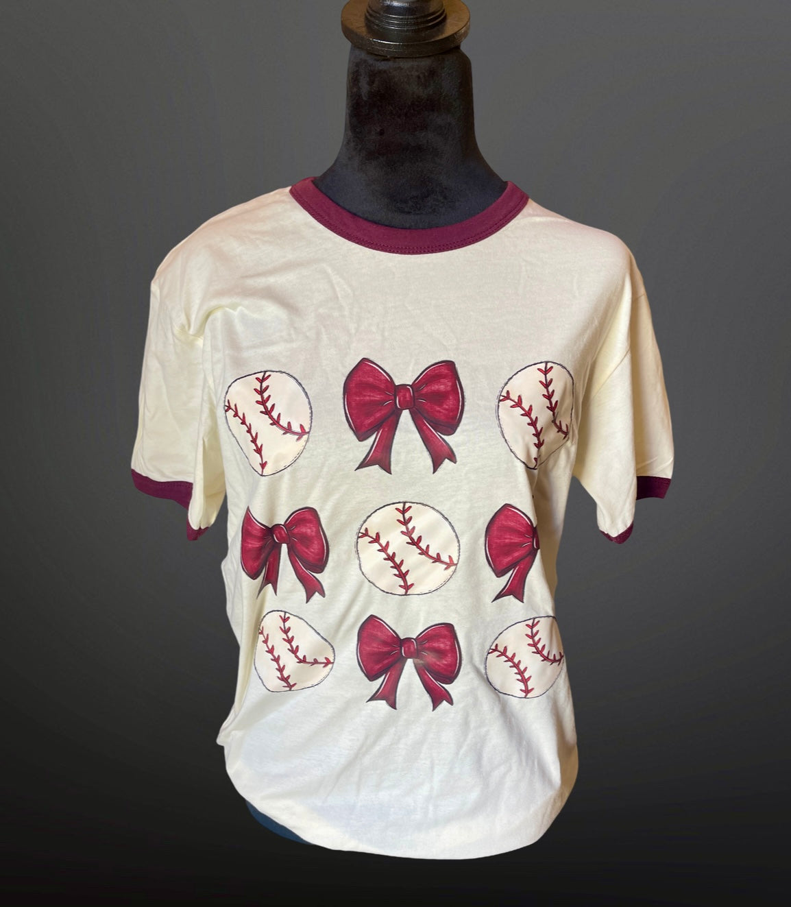 Maroon Baseball Ringer T-shirt