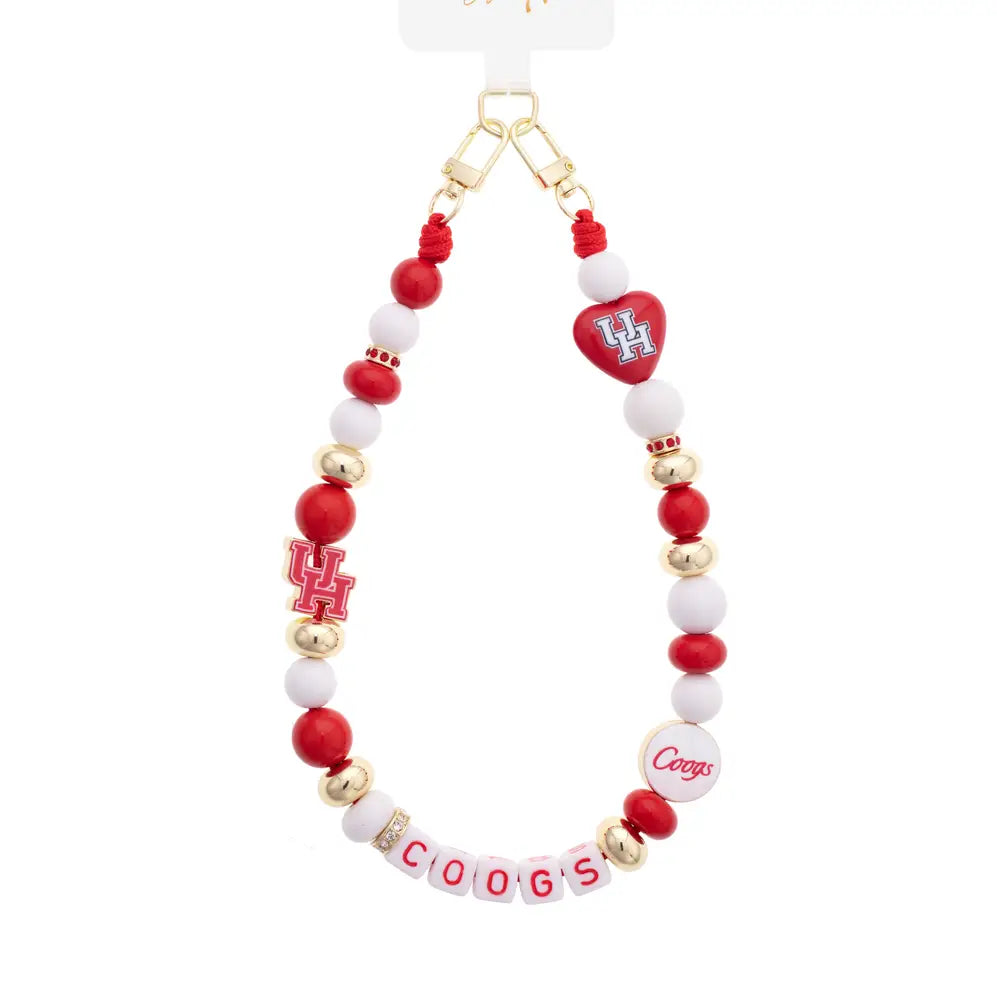U of H beaded Cellphone wristlet