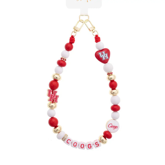 U of H beaded Cellphone wristlet