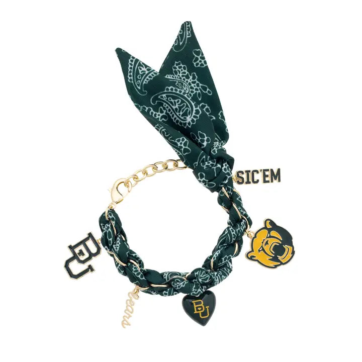 Baylor Bandana Charm Bracelet