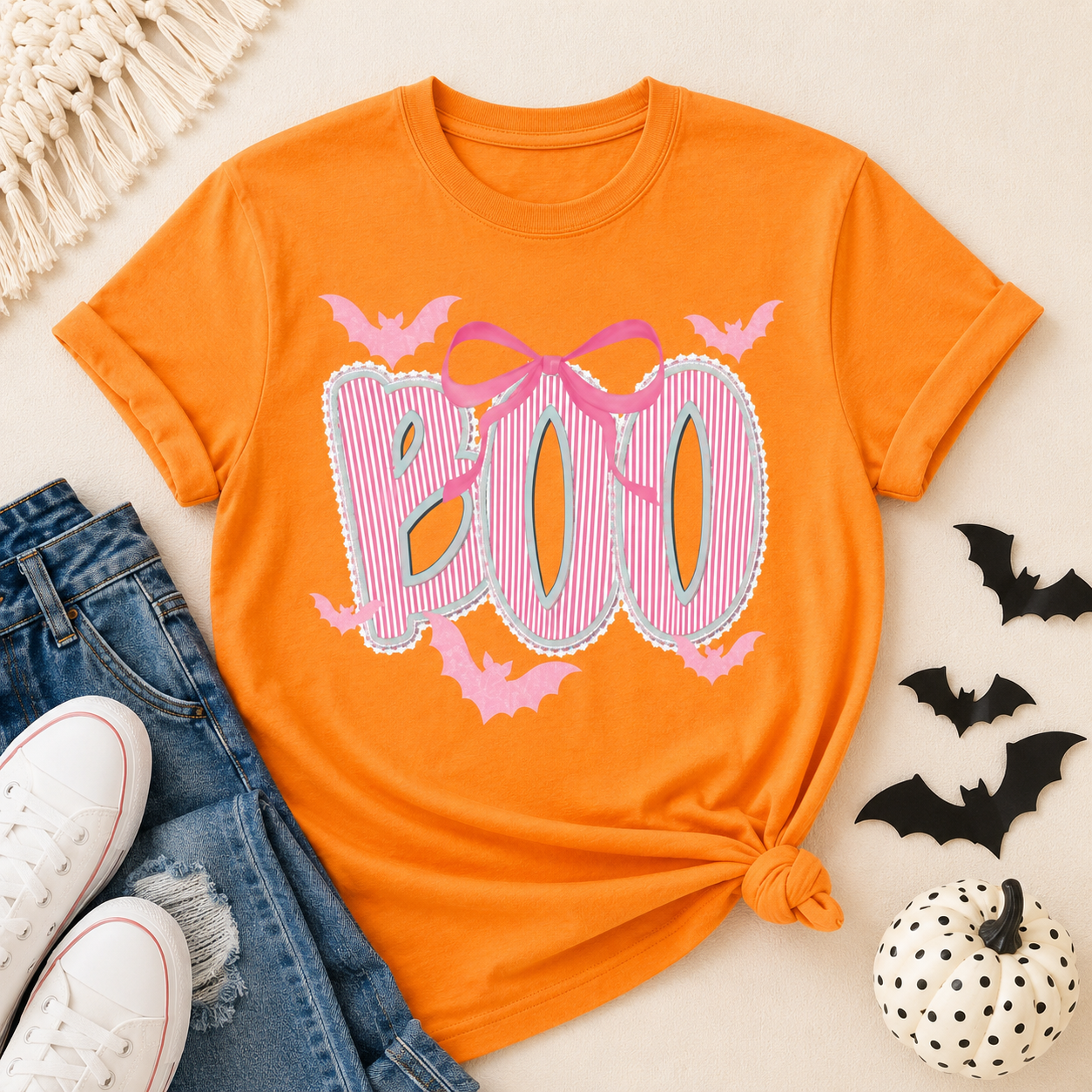 Orange & Pink Boos T-shirt