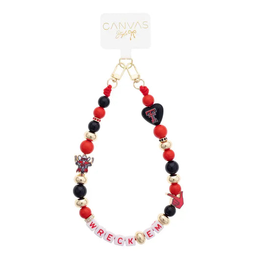 Texas Tech beaded Cellphone wristlet