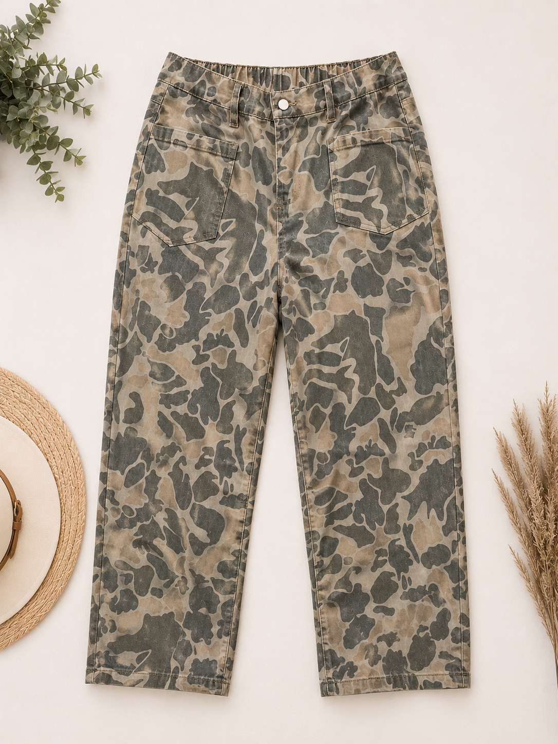 Camouflage Ankle Length Casual Shift Jeans