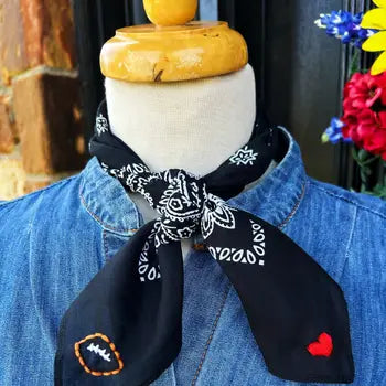 Embroidered Love Bandana