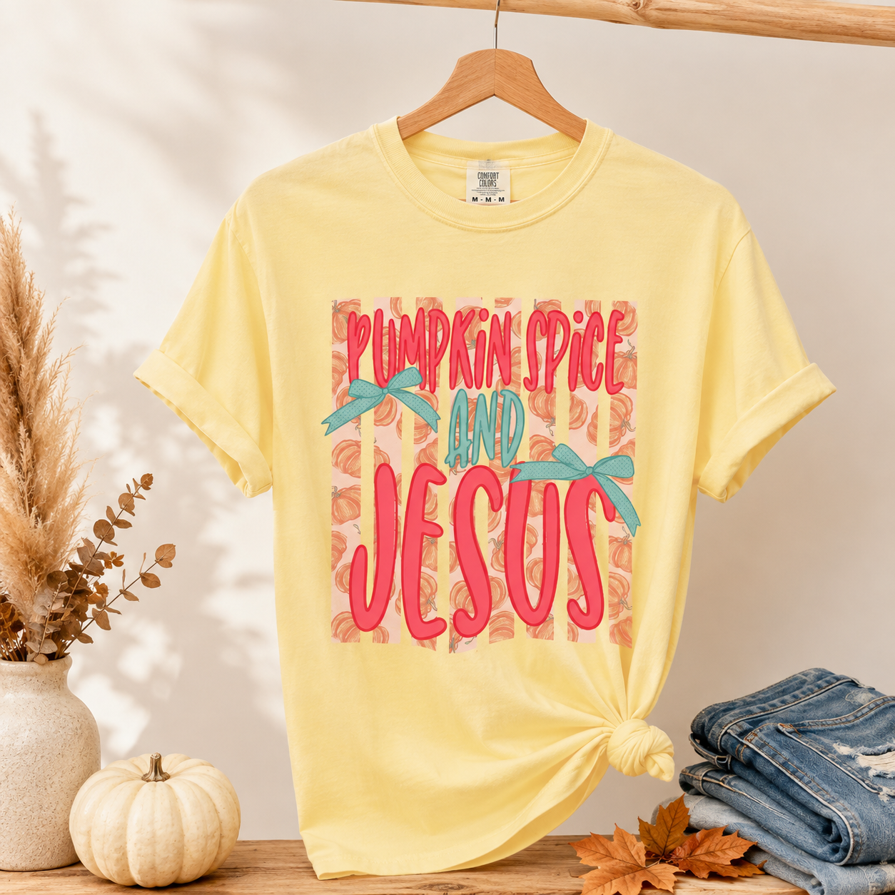Pumpkin and Jesus Comfort Color T-shirt