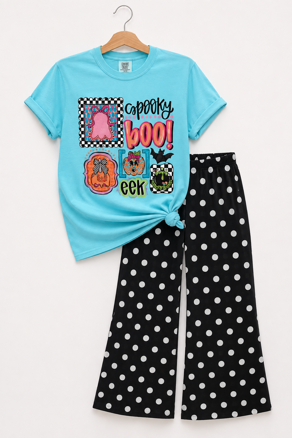 Black and white polka dot pants