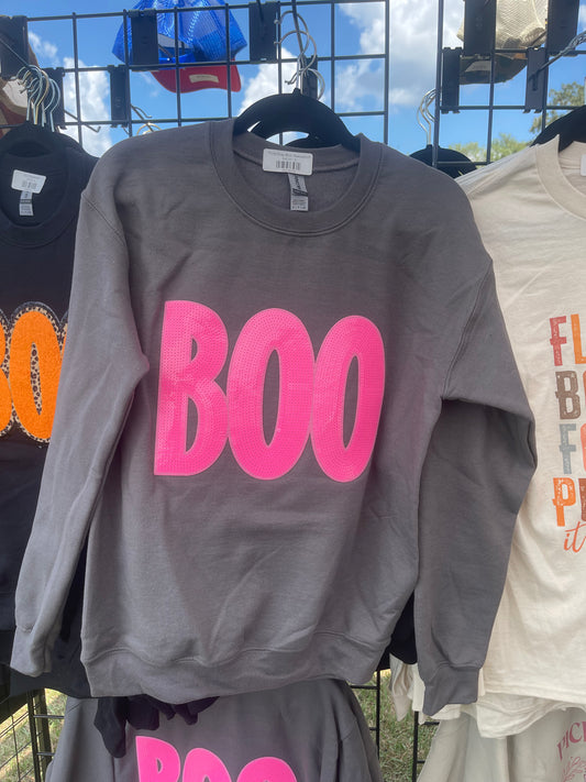 Pink/Gray Boo Sweatshirt