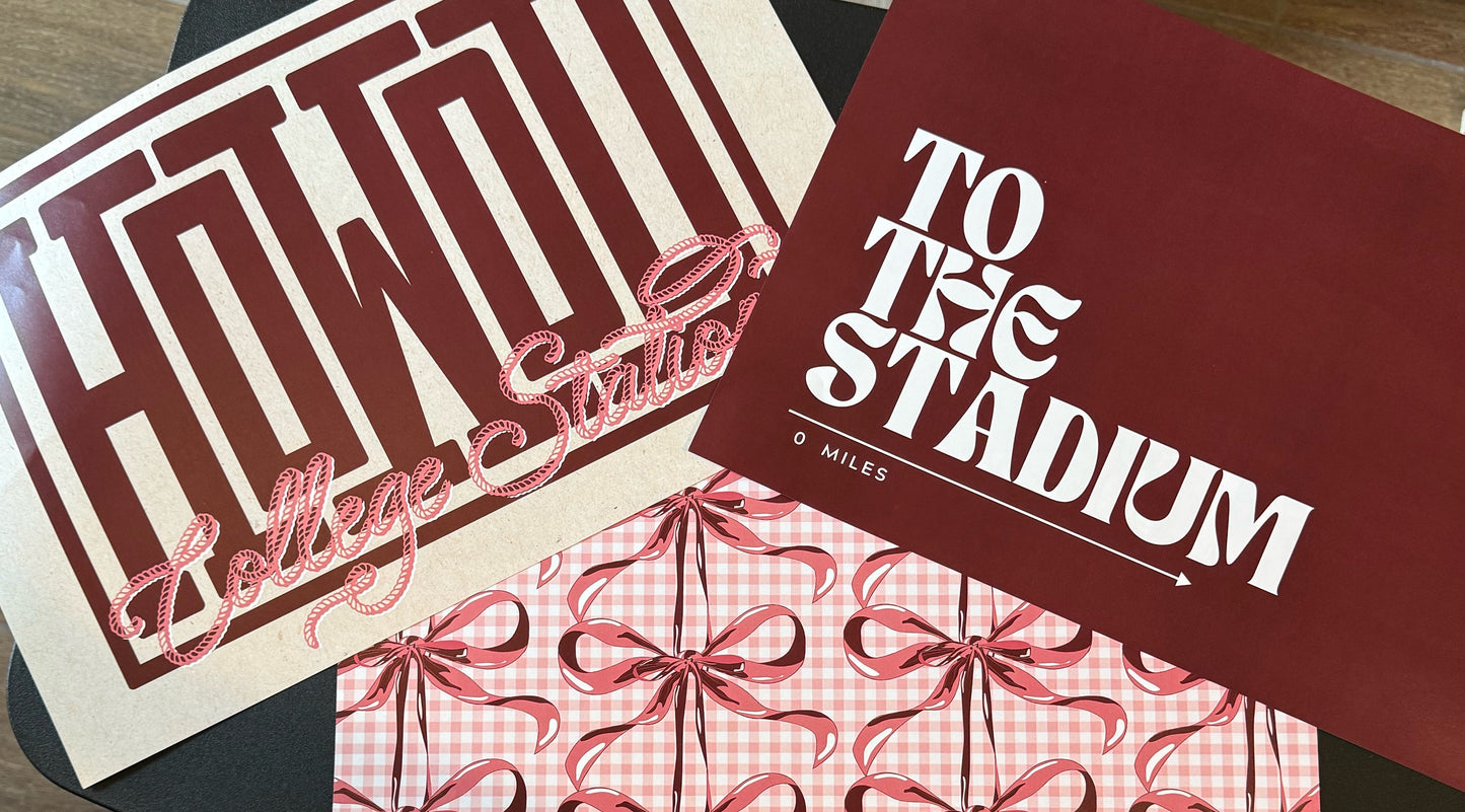 11x17 Gameday College Station Insert Set of 10