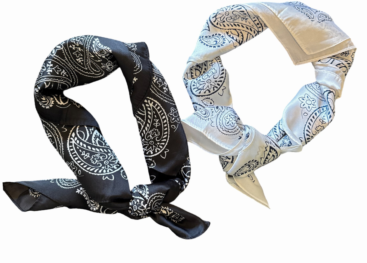 Scarvii - Paisley Square Scarf - Made of Faux Silk