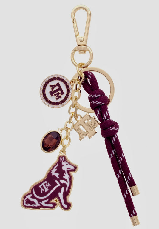 Texas A&M Aggies Cluster Bag Charm in Maroon
