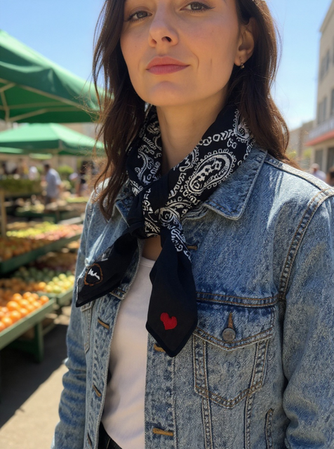 Embroidered Love Bandana