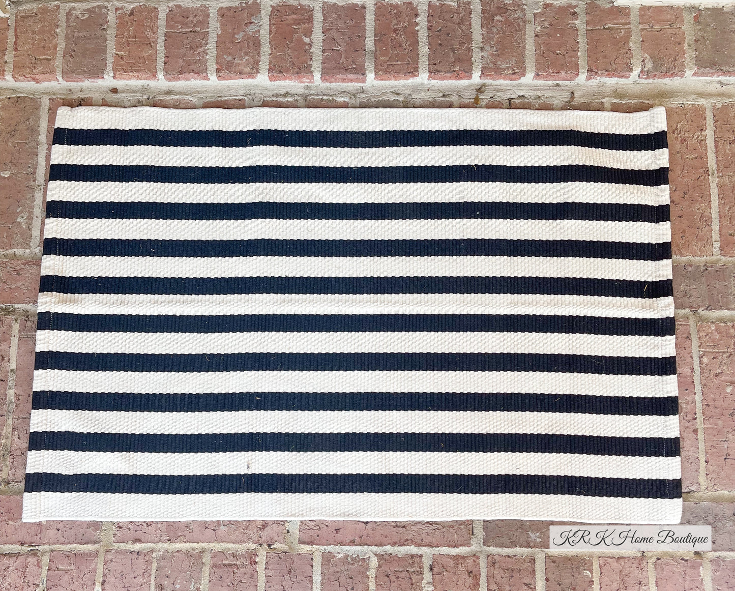 Woven Cotton Blend Classic Striped Area Rug