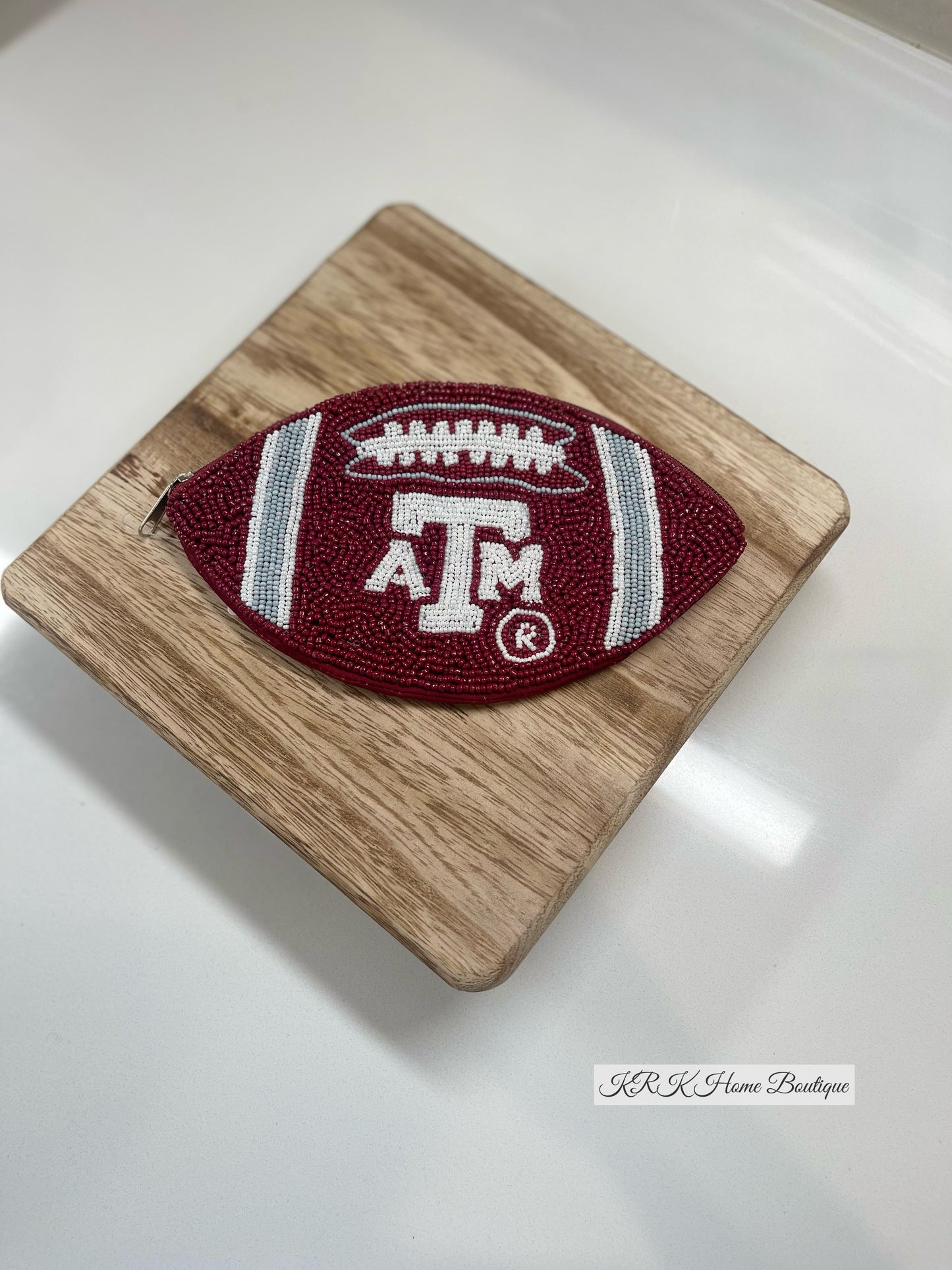 A&M Football Beaded Pouch