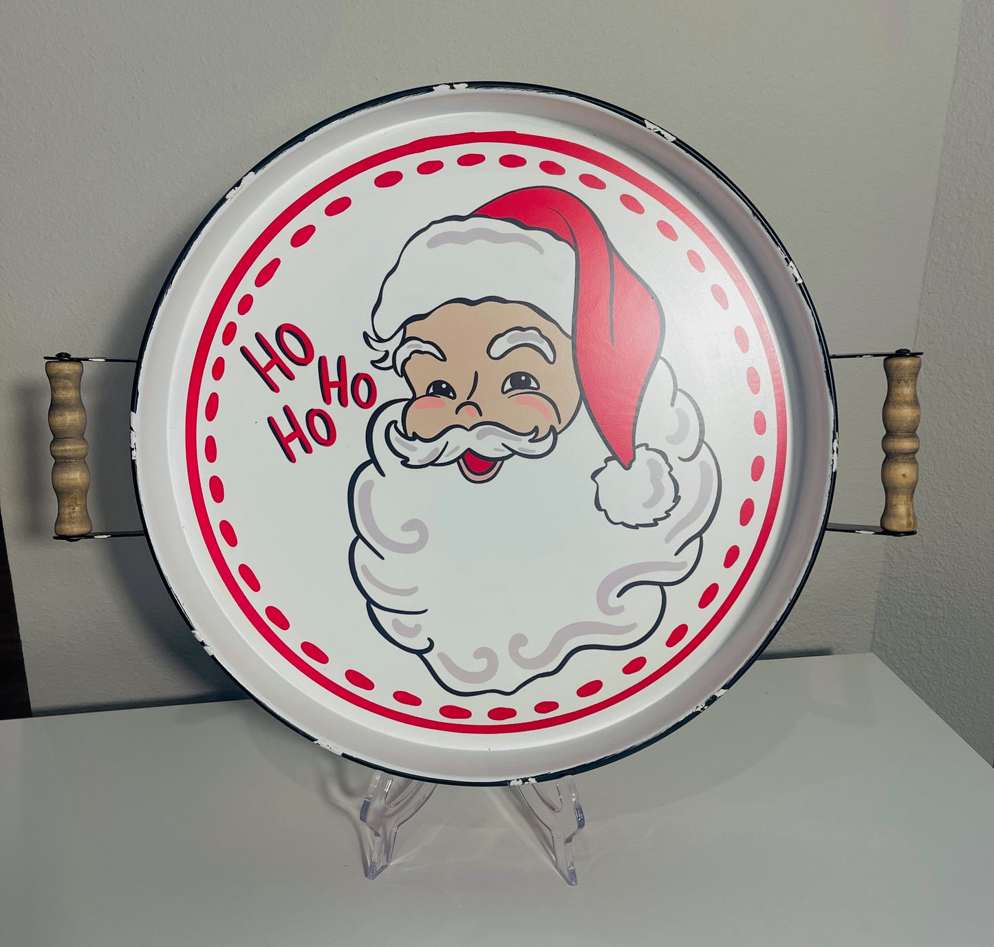 Ho Ho Ho Santa Enamel Tray