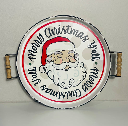 Merry Christmas Y'all Enamel Tray