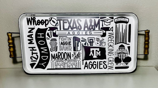 Texas A&M Collage Enamel Tray