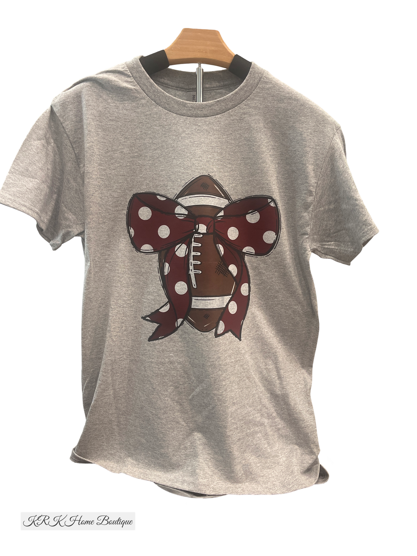 Maroon Football bow T-shirt