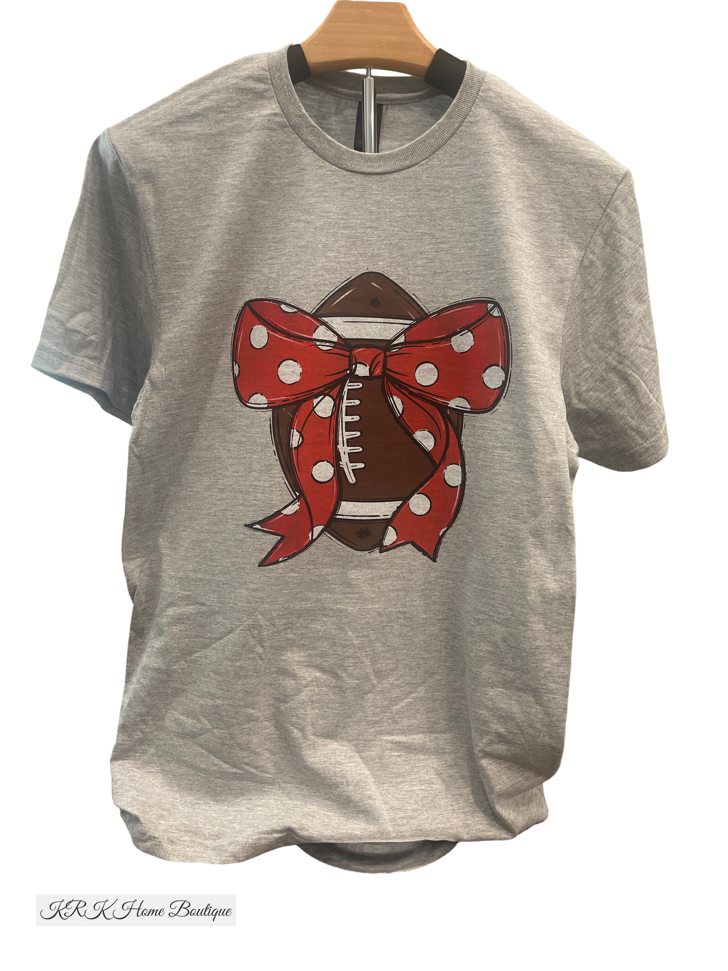 Red Football bow T-shirt