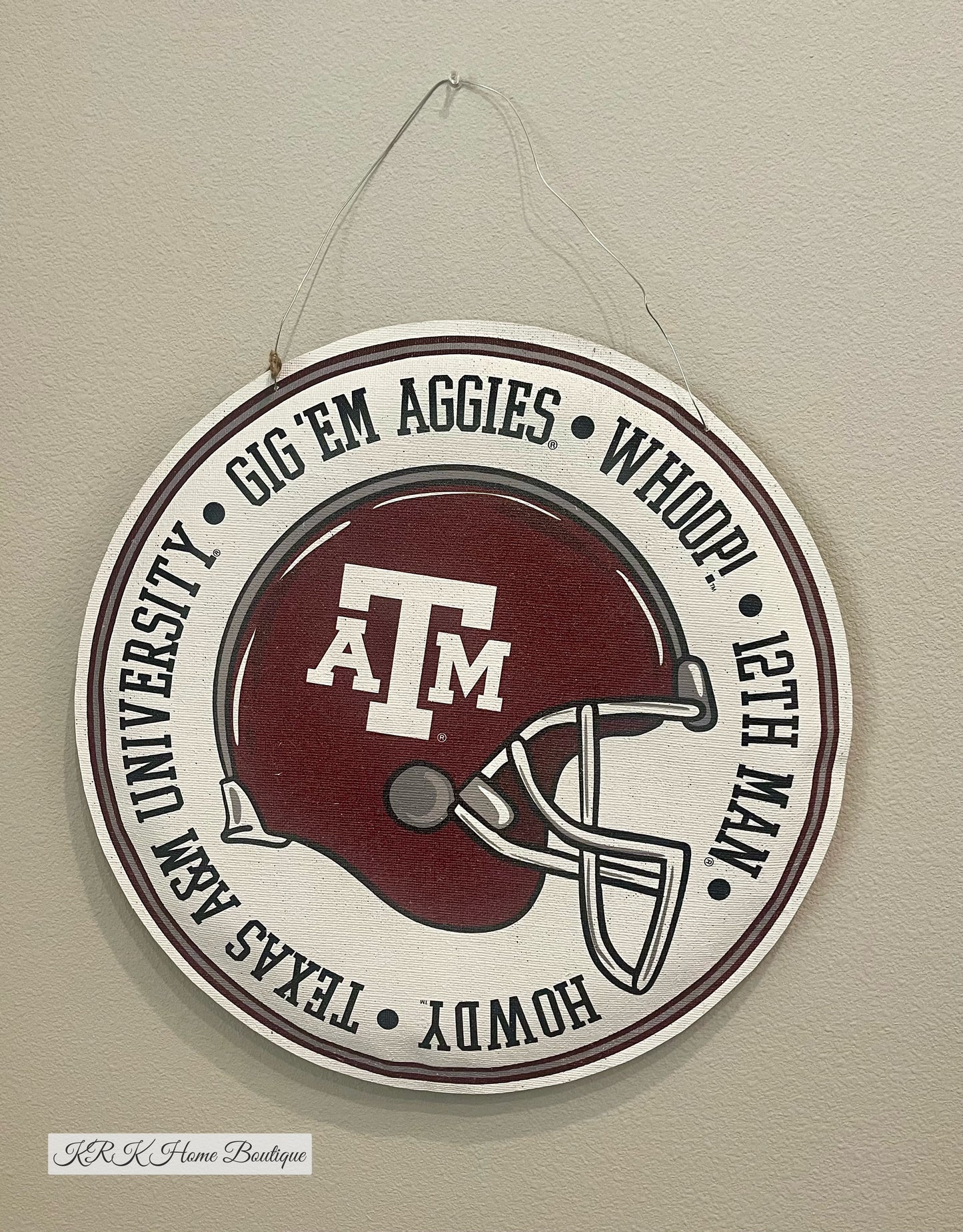 Texas A&M Wreath/Helmet Burlee