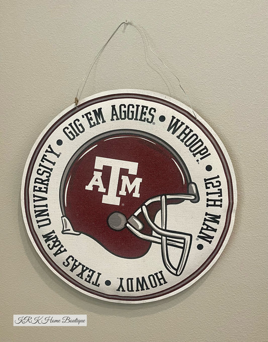 Texas A&M Wreath/Helmet Burlee