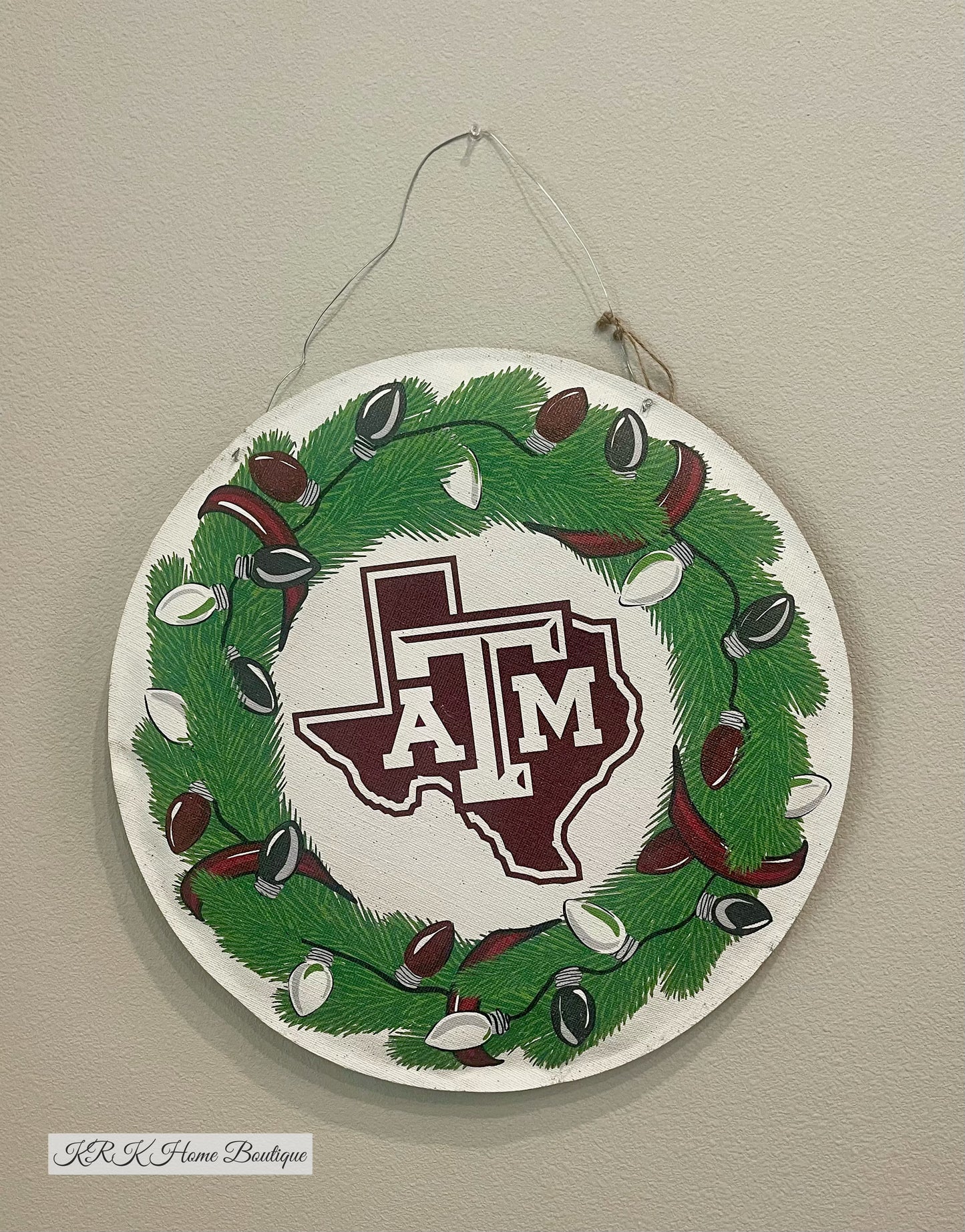 Texas A&M Wreath/Helmet Burlee