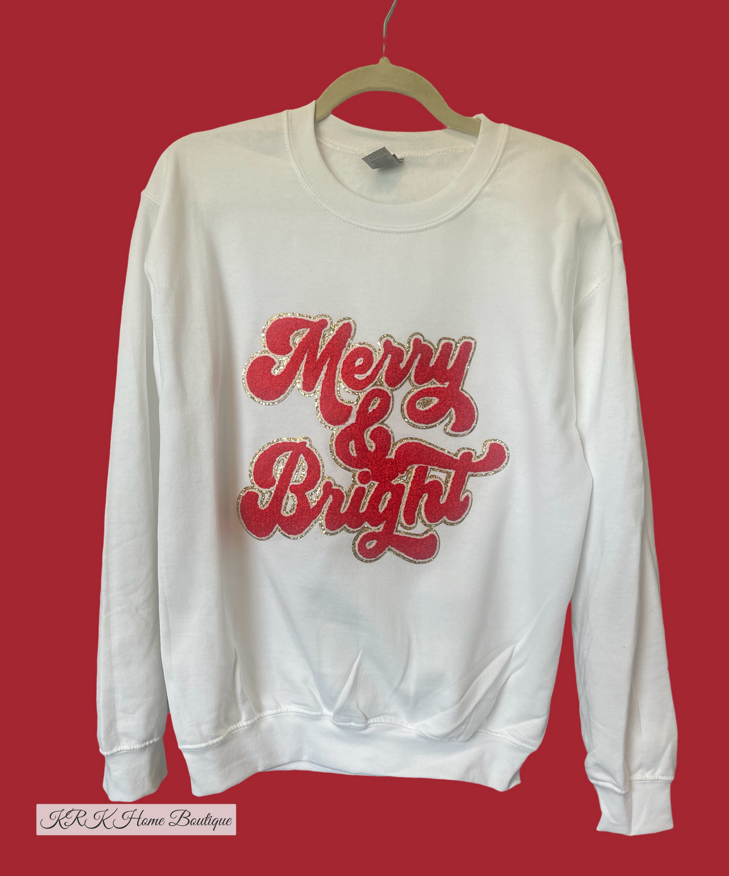 Merry & Bright Red & White Sweatshirt