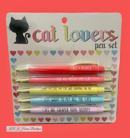 Cat lover pen set