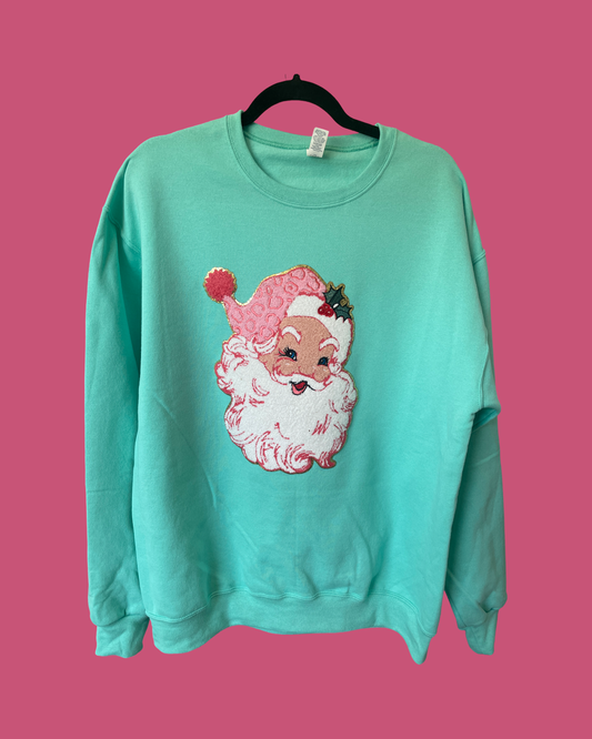 Teal Santa Sweatshirt