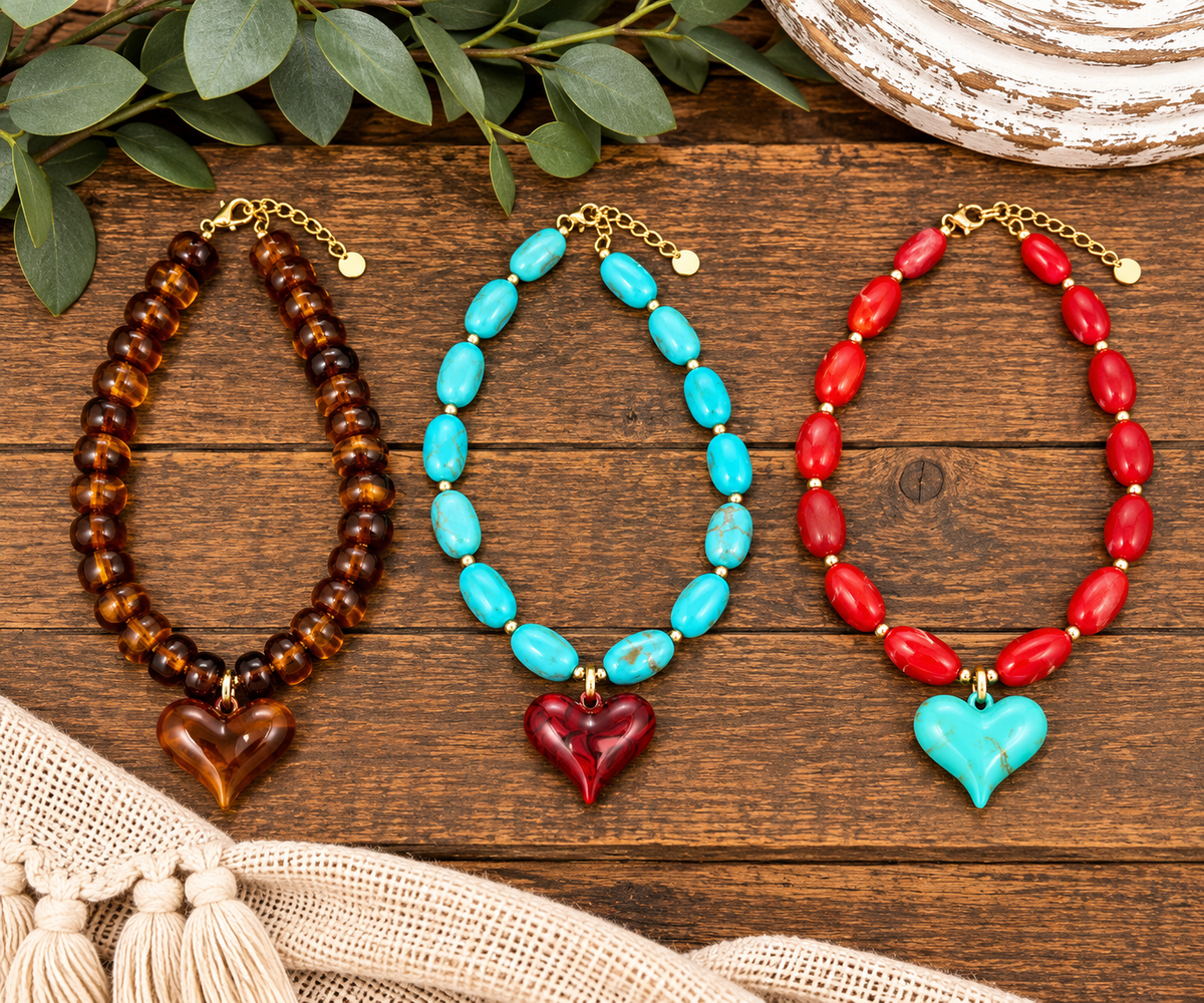 Heart beaded necklace