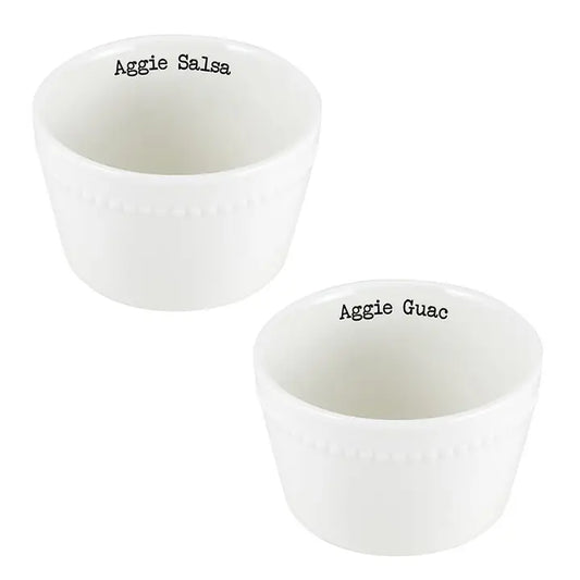 Aggie Salsa and Guac bowl set