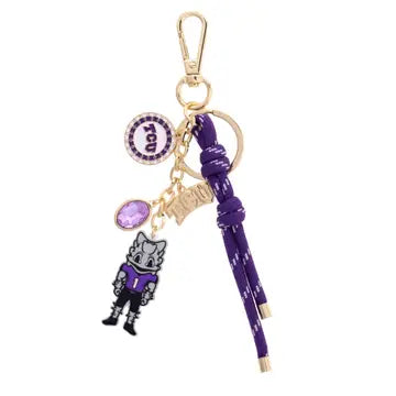 TCU Charm keychain