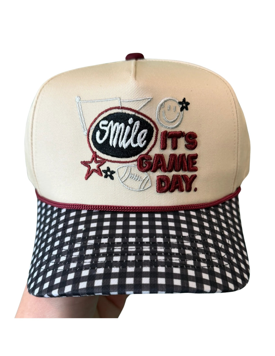 Smile it is game day hat