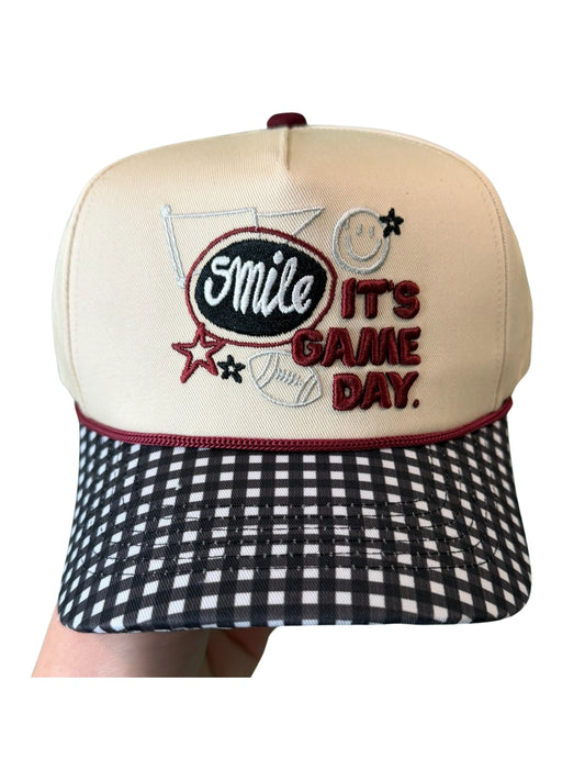 Smile it is game day hat