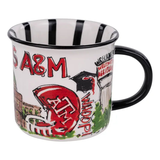 Texas A&M striped mug