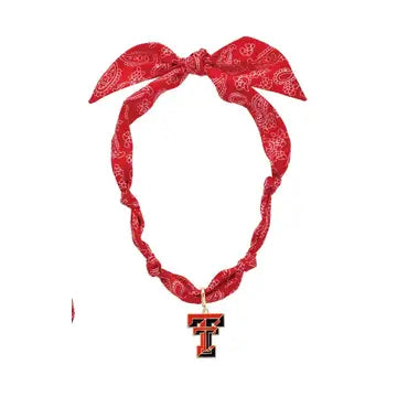 Texas Tech Logo Bandana Scarf Necklace