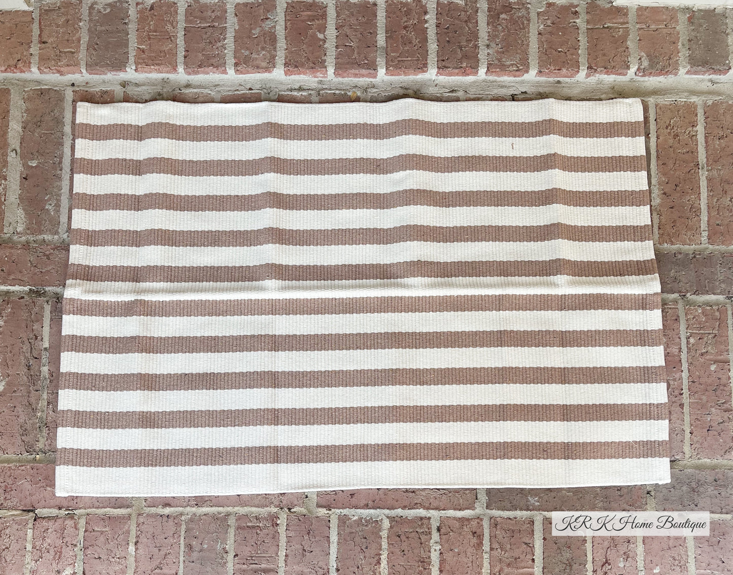 Woven Cotton Blend Classic Striped Area Rug